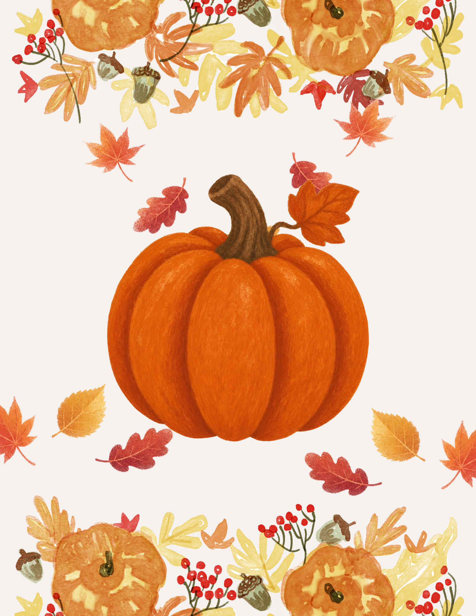 Pumpkin and Leaves